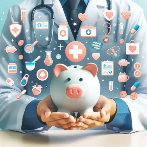 4 A person holding a piggy bank with medical symbols around 1 Is a High Deductible Health Insurance Plan Right for You? Find Out Now!